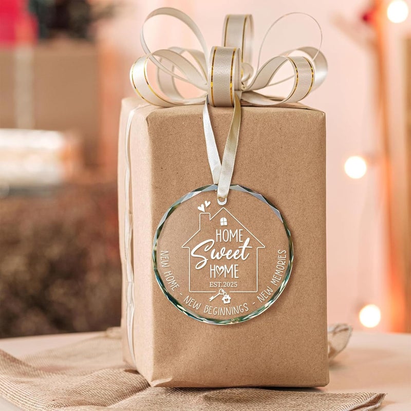Fastpeace New Home Ornament 2025 – Glass Housewarming Christmas Ornament, Elegant Holiday Decoration for New Homeowners, First Home Keepsake Gift for Couples or Families - Image 4